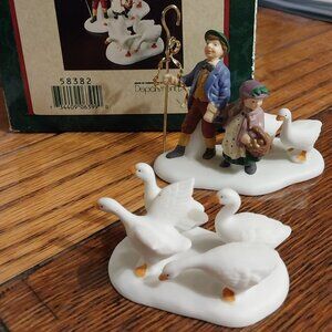 Six Geese A-Laying Vintage, Hand-Painted Porcelain Accessory (Original Box)